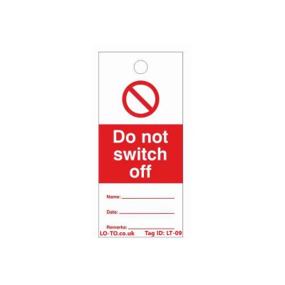 Do Not Switch Off Lockout Tagout Tags